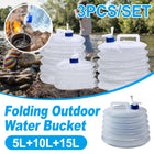 3pcs Collapsible Water Container With Spigot Folding Storage Carrier Camping