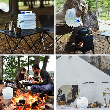 3pcs Collapsible Water Container With Spigot Folding Storage Carrier Camping