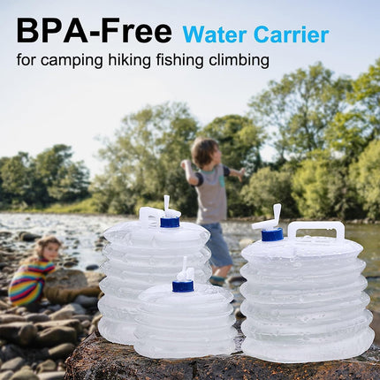 3pcs Collapsible Water Container With Spigot Folding Storage Carrier Camping