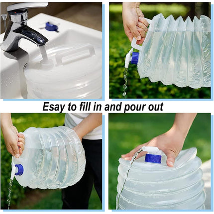3pcs Collapsible Water Container With Spigot Folding Storage Carrier Camping