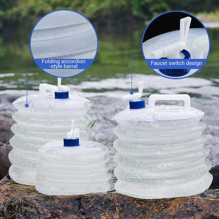 3pcs Collapsible Water Container With Spigot Folding Storage Carrier Camping