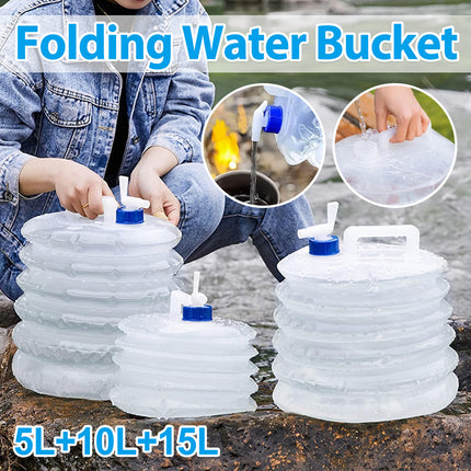 3pcs Collapsible Water Container With Spigot Folding Storage Carrier Camping