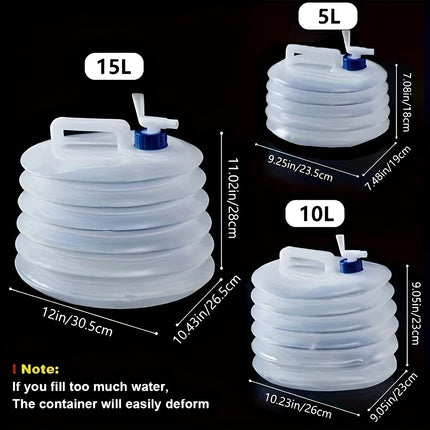 3pcs Collapsible Water Container With Spigot Folding Storage Carrier Camping