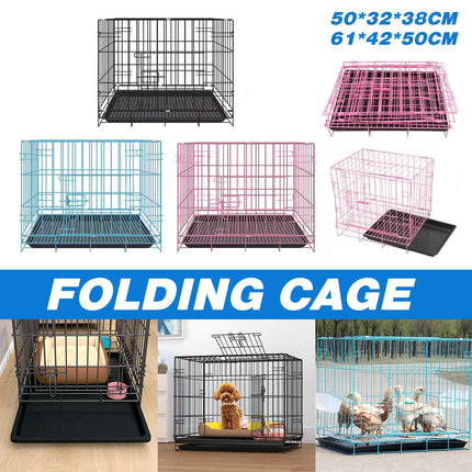 Metal Dog Crate Pet Cage with Divider for Puppies Cats Kennel Indoor Pet House