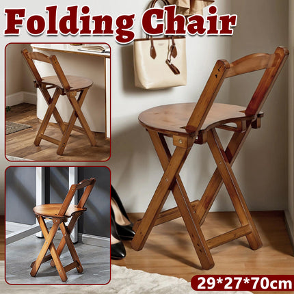 Foldable High Bar Stool Home Bar Use Comfortable Seat Space Saving Durable