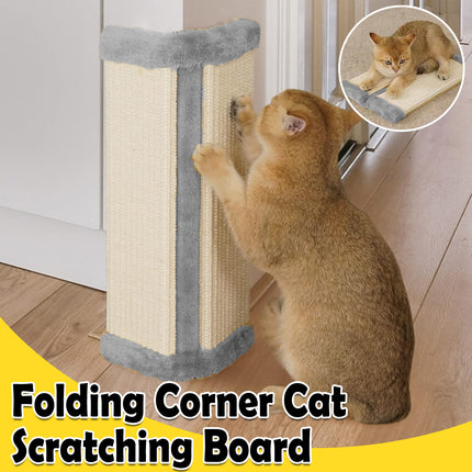 Folding Cat Scratch Board Corner Scratcher Pad Pet Scratching Toy For Indoor Cat