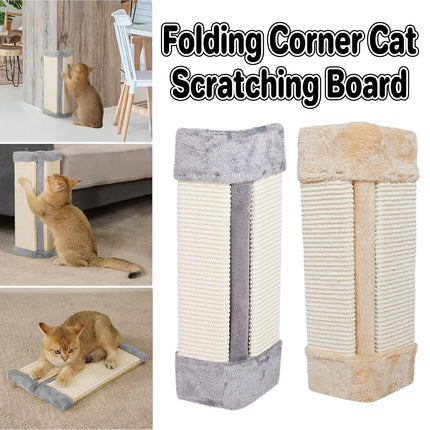 Folding Cat Scratch Board Corner Scratcher Pad Pet Scratching Toy For Indoor Cat