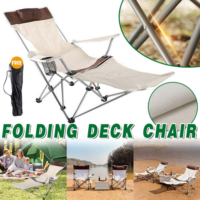 Outdoor Folding Recliner Portable Beach Camping Chair for Sitting and Lying