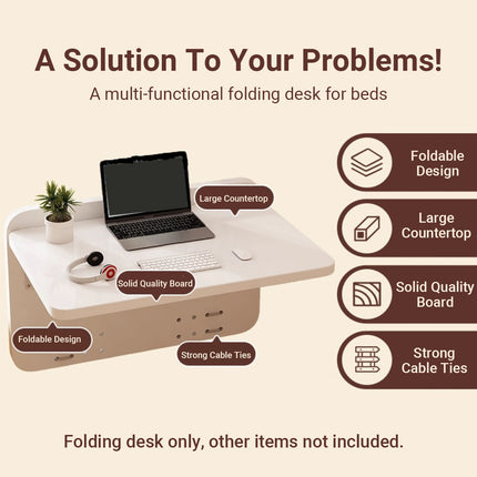 Foldable Table On Bed K-Shaped Stable Easy to Use for Laptop Eating Reading Use