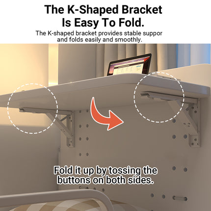 Foldable Table On Bed K-Shaped Stable Easy to Use for Laptop Eating Reading Use