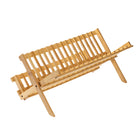 Bamboo Dish Drying Rack 2 Tier Foldable Sink Organizer for Kitchen Countertop