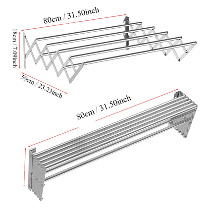 Foldable Wall Mounted Clothes Towel Hanger Space Saving Durable Sturdy Daily Use