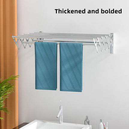 Foldable Wall Mounted Clothes Towel Hanger Space Saving Durable Sturdy Daily Use