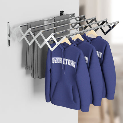Foldable Wall Mounted Clothes Towel Hanger Space Saving Durable Sturdy Daily Use
