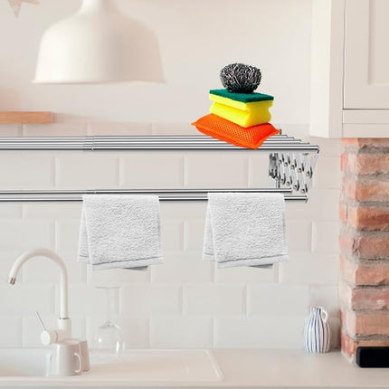 Foldable Wall Mounted Clothes Towel Hanger Space Saving Durable Sturdy Daily Use
