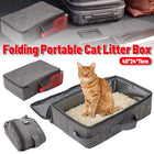 Foldable Cat Litter Box Portable Travel Toilet for Outdoor with Zipper Closure