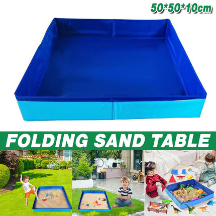 Folding Square Sand Table Portable Play Tray for Indoor Outdoor Use with Beach Toys