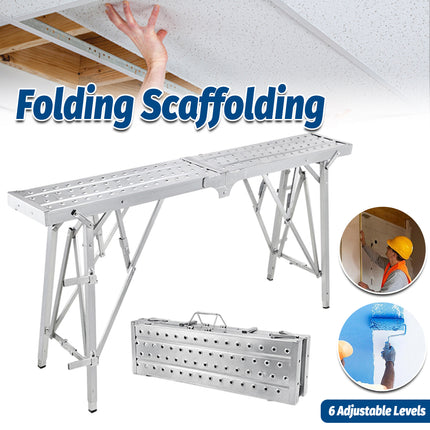 Folding Scaffolding Platform Galvanized Steel Pipe 150kg Load-Bearing Adjustable