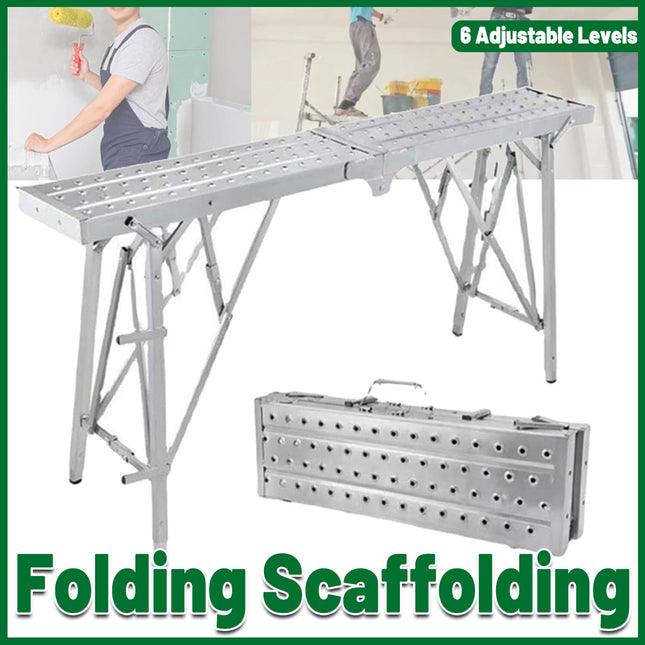 Folding Scaffolding Platform Galvanized Steel Pipe 150kg Load-Bearing Adjustable