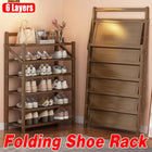 70CM 6 Tier Shoe Rack Folding Shoe Cabinet Easy Storage Organizer Space Saver