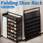 7 Tier Foldable Shoe Rack Space Saving Durable Dustproof for Home Enterway Use