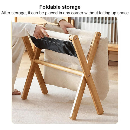 Foot Stool Solid Wood Foldable for Home Office Bedroom Portable Seat Step Stool