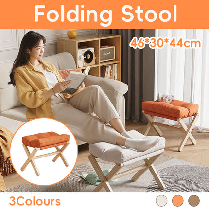 Foot Stool Solid Wood Foldable for Home Office Bedroom Portable Seat Step Stool