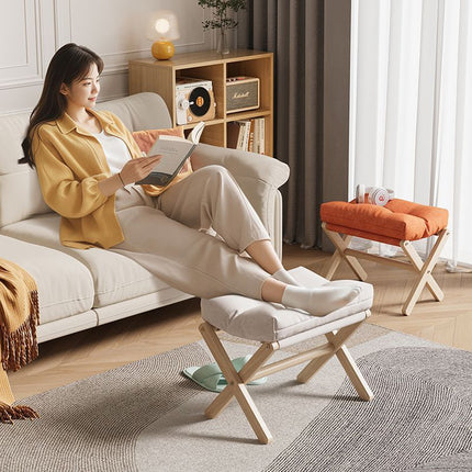 Foot Stool Solid Wood Foldable for Home Office Bedroom Portable Seat Step Stool