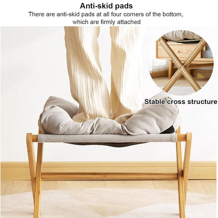 Foot Stool Solid Wood Foldable for Home Office Bedroom Portable Seat Step Stool