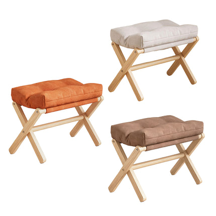 Foot Stool Solid Wood Foldable for Home Office Bedroom Portable Seat Step Stool