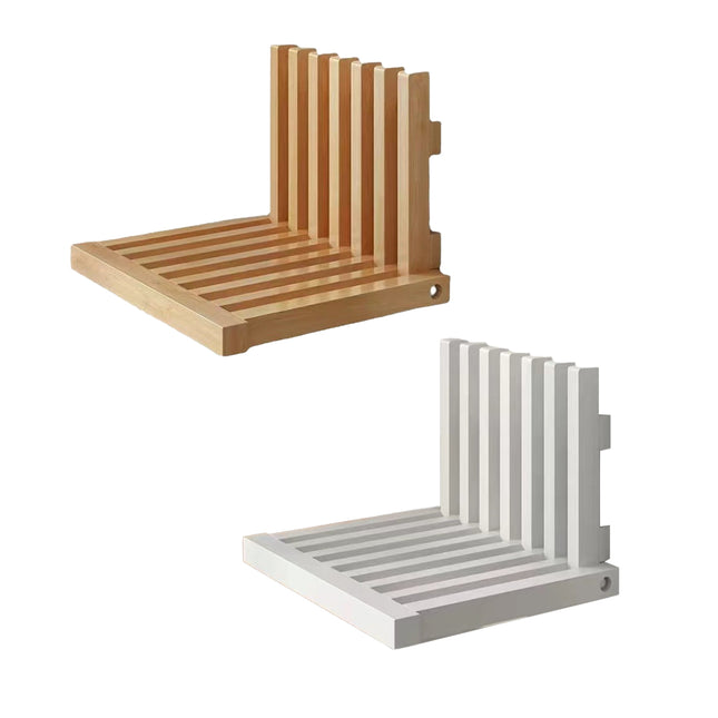 Wall Mounted Folding Shoe Changing Stool Solid Wood Sturdy Space Saving Home Use