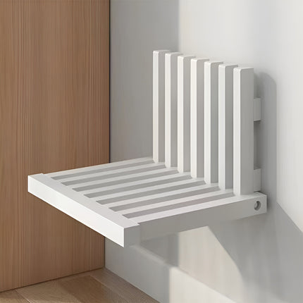Wall Mounted Folding Shoe Changing Stool Solid Wood Sturdy Space Saving Home Use