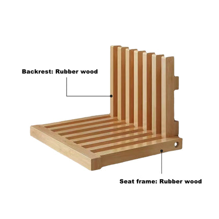 Wall Mounted Folding Shoe Changing Stool Solid Wood Sturdy Space Saving Home Use