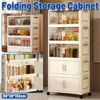 Plastic Multi Layer Foldable Storage Cabinet 5-Tier Dustproof for Home Organizer