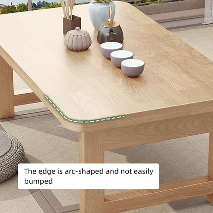 Foldable Solid Wood Low Table for Living Room Indoor Space Saving Durable