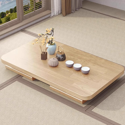 Foldable Solid Wood Low Table for Living Room Indoor Space Saving Durable