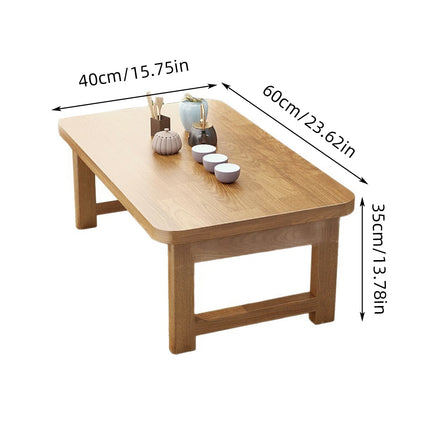Foldable Solid Wood Low Table for Living Room Indoor Space Saving Durable