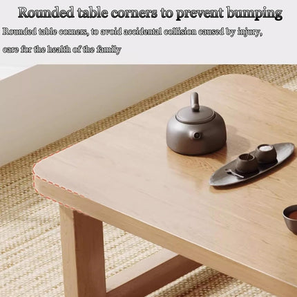 Foldable Solid Wood Low Table for Living Room Indoor Space Saving Durable