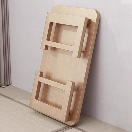 Foldable Solid Wood Low Table for Living Room Indoor Space Saving Durable