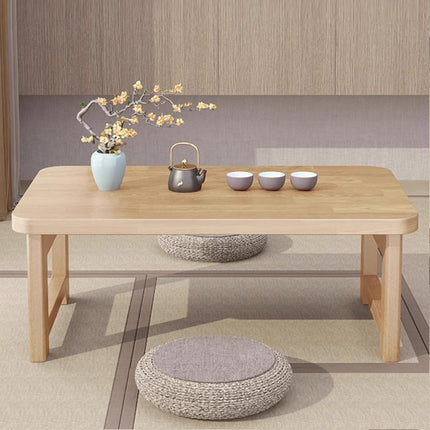 Foldable Solid Wood Low Table for Living Room Indoor Space Saving Durable