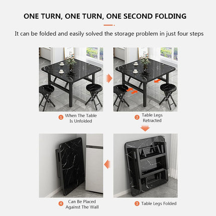 Folding Square Table Space Saving Durable for Home Office Kitchen Balcony Use