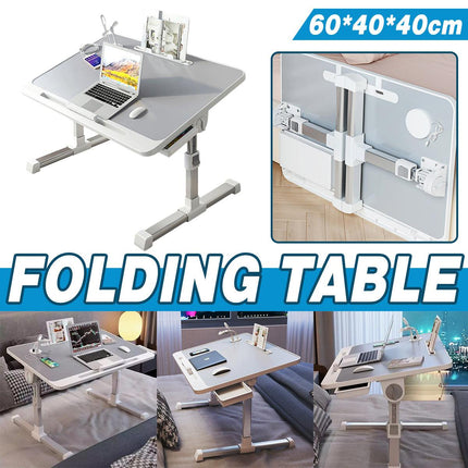Adjustable Laptop Bed Tray Desk with USB Charging Port for Work and Study