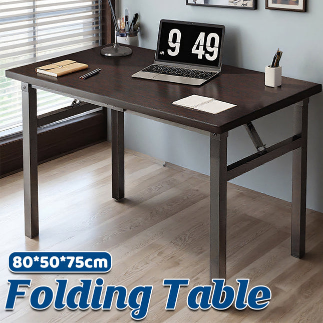 Rectangular Folding Table Computer Desk Sturdy Home Office Study Laptop Desk