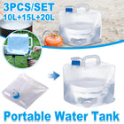 3PCS Collapsible Water Container With Spigot Folding Storage Carrier Camping