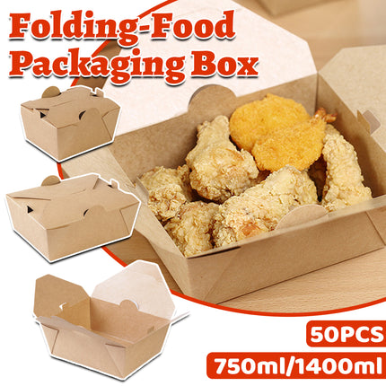 50PCS Food Packaging Box With Lids Leakproof Oilproof Food-Grade Durable Use