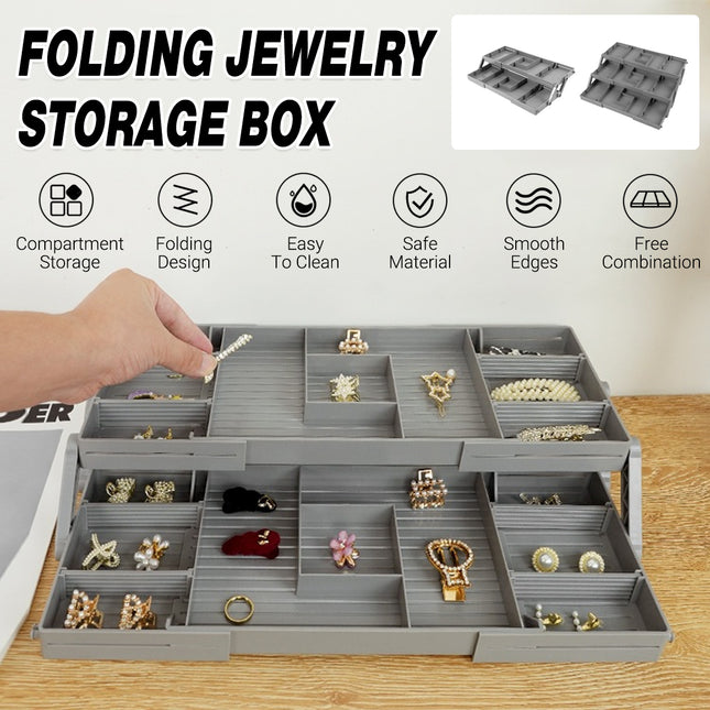 Jewelry Storage Box Folding Organizer Model B Multi Compartment Jewelry Storage