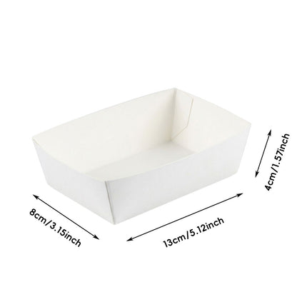 100 Pack Disposable Food Trays Grease Resistant Paper Boats for Snacks Takeaway