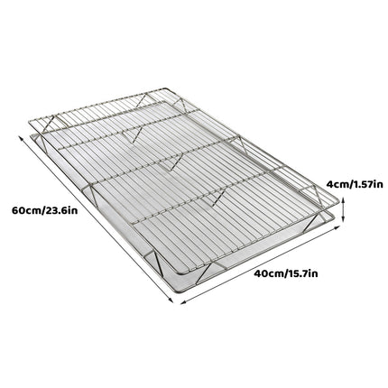 2PCS Baking Cake Cooling Rack Non-Stick Rectangle Mesh Drying Rack for Kitchen