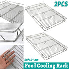2PCS Baking Cake Cooling Rack Non-Stick Rectangle Mesh Drying Rack for Kitchen