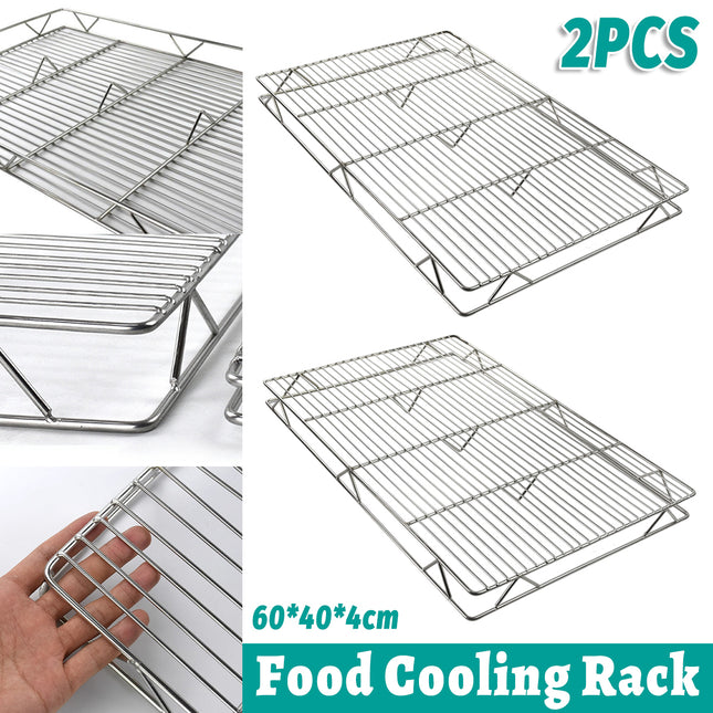 2PCS Baking Cake Cooling Rack Non-Stick Rectangle Mesh Drying Rack for Kitchen